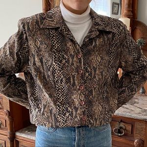 Animal print button down